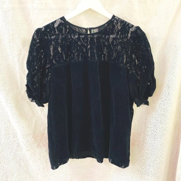 Anthropologie Tops - 🖤sold- ANTHROPOLOGIE BOHO PUFF SLEEVE TOP🖤women’s blouse-gothic boho